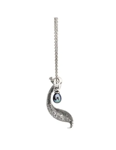 Trollbeads Collana D'Argento con Perla Pavone
