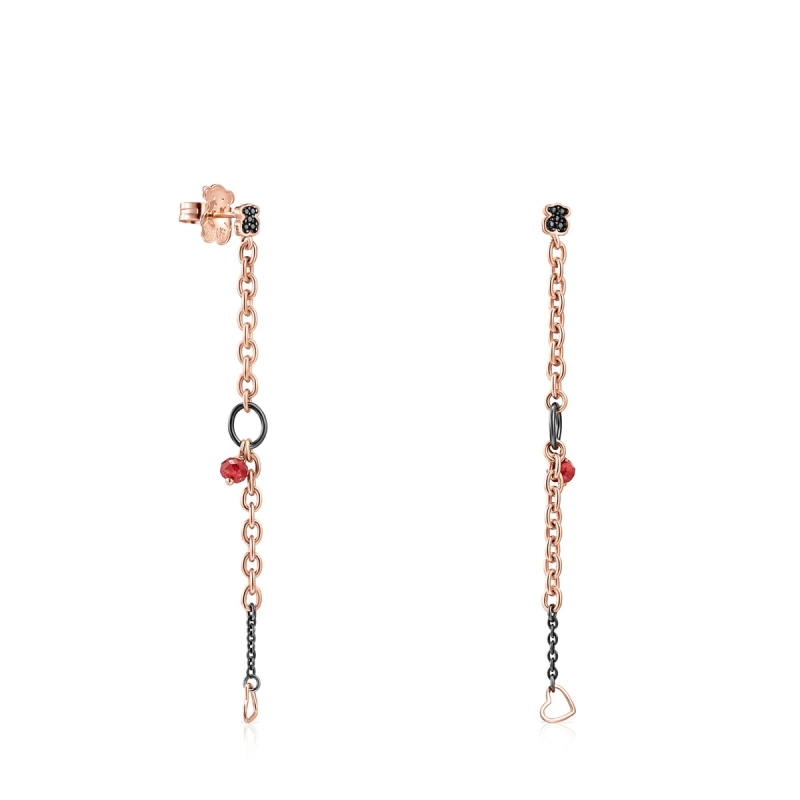 Pendente Tous San Valentino Love con Freccia in argento rosè e spinelli