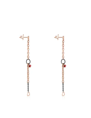 Orecchini TOUS Motif Vermeil oro Rosa, Argento Brunito e Pietre Preziose | Agold