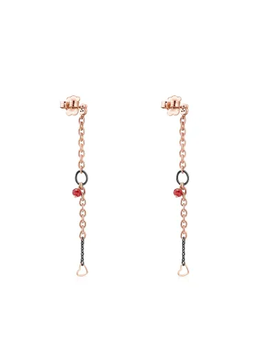 Orecchini TOUS Motif Vermeil oro Rosa, Argento Brunito e Pietre Preziose | Agold