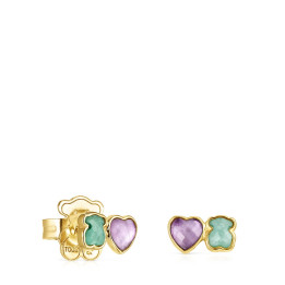 Orecchini TOUS Glory in Vermeil Oro con Amazonite e Ametista
