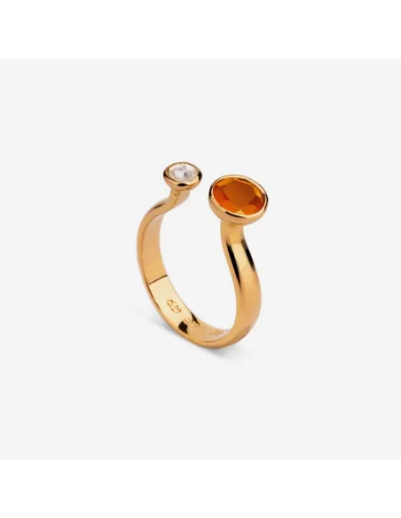 Anello Emi & Eve Unity Corniola e Topazio Bianco