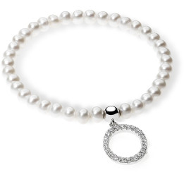 Ambrosia Argento Bracciale Perle e Iniziale