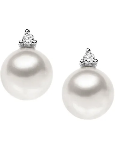 Orecchini Comete Diamante e Perla | Agold