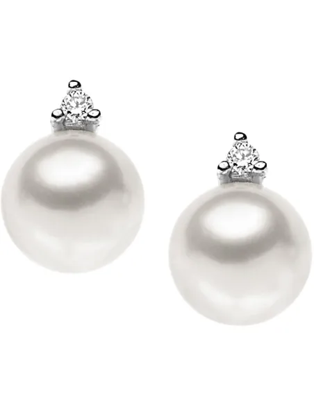 Orecchini Comete Diamante e Perla | Agold